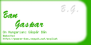 ban gaspar business card